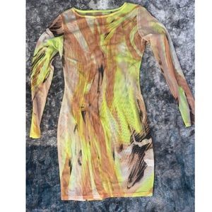 Mesh super sexy bodycon mini dress